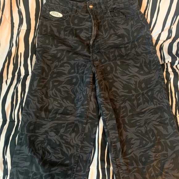 No Fear Black Patterned Women's Straight Leg Jeans - Picture 1 of 3
